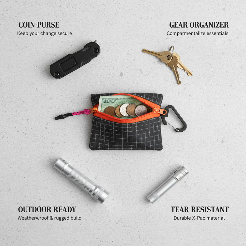 Edc Carry Kit - 야외용 UHMWPE 보관 가방 트레일 코인