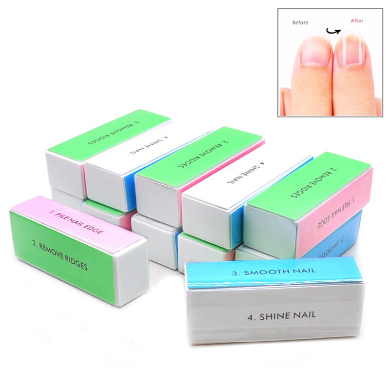 Nail File Titanium - 5pcs 다채로운 버핑 블록 4 웨이