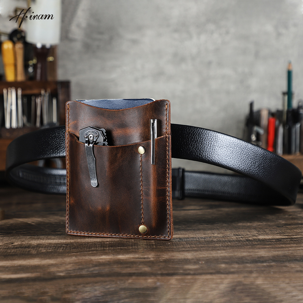 Edc Concealed Carry Belt - 히람 수제 천연 가죽 EDC 오거나이저