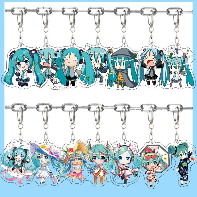 Carabiner Keychain - 하츠네 미쿠 애니메이션 아크릴 귀여운 피규어