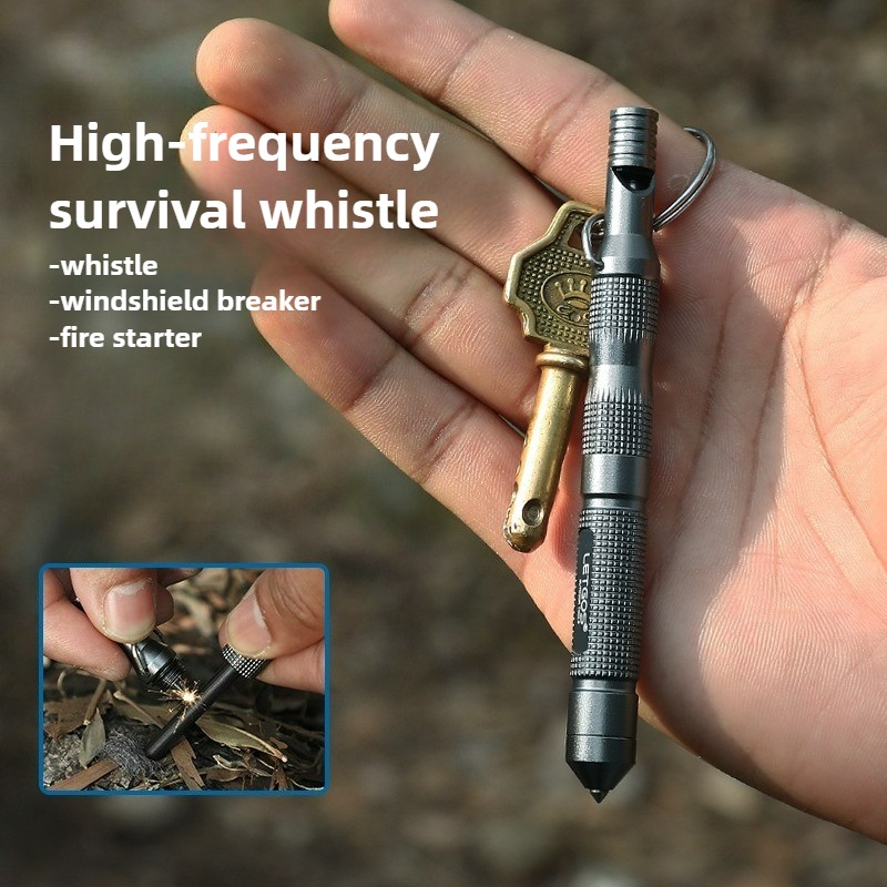 Ferro Rod Striker - 다기능 고주파 생존 호루라기 야외 비상