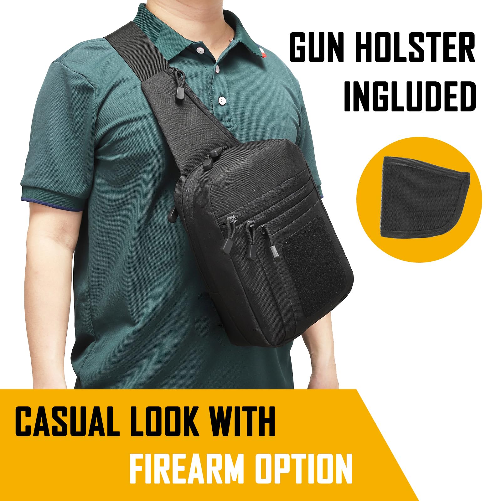 Edc Carry Pack - 남성용 은닉 휴대 크로스바디 백, CCW