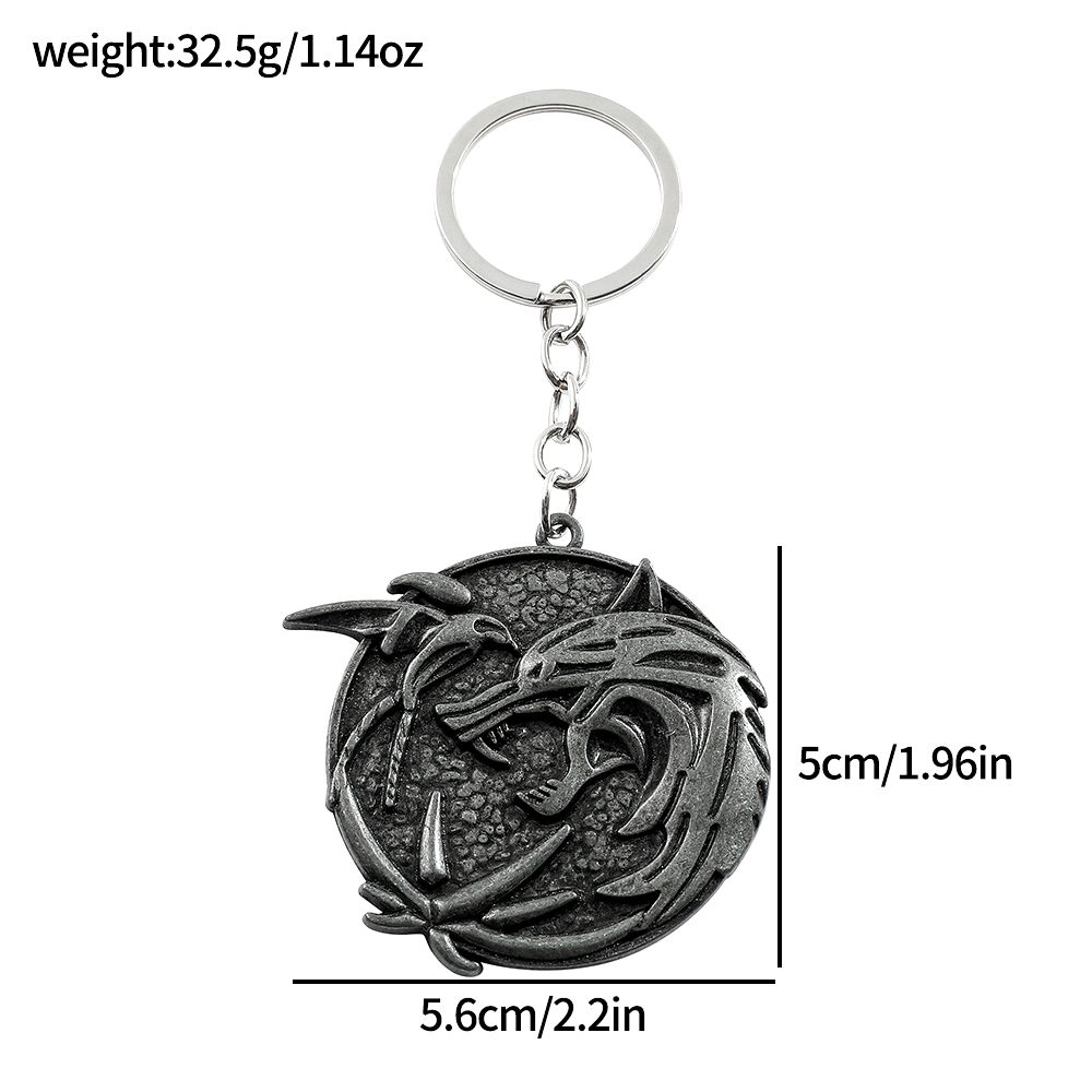 빈티지 늑대 머리 키체인 게임 게롤트 오브 리비아 메달 - Carabiner Keychain 리뷰 및 가격