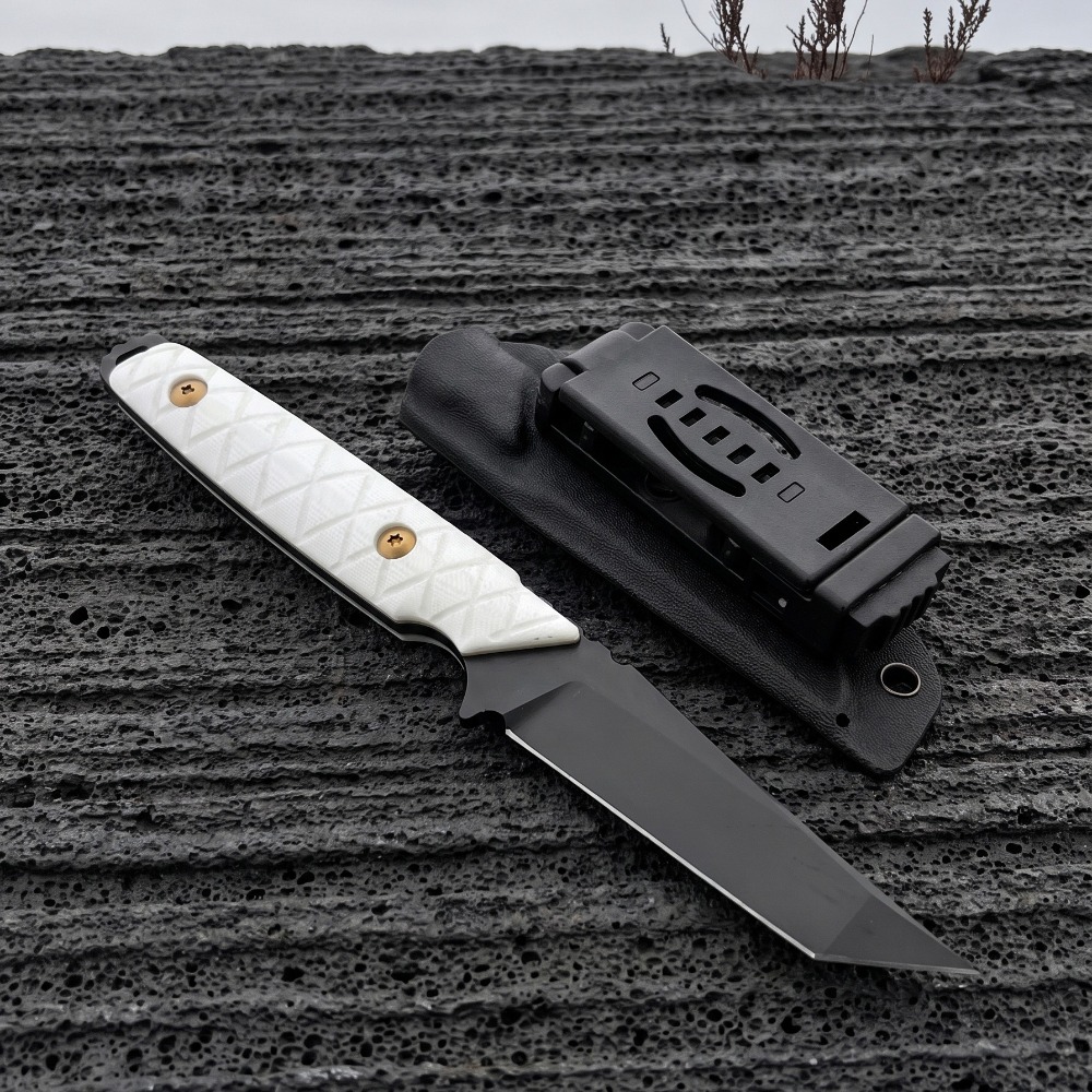 새로운 고정형 나이프, 화이트 G10 핸들, D2 블레 - Edc Carry Fixed Blade 리뷰 및 가격