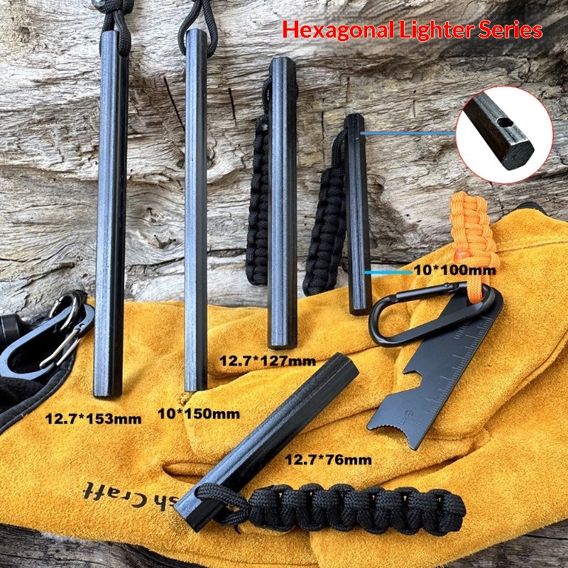 손으로 짠 로프 육각형 플린트 마그네슘 스틱 야외 생존 - Ferro Rod Striker 리뷰 및 가격