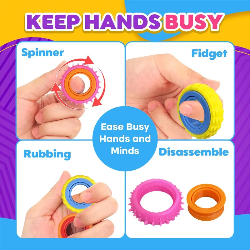 6PCS 감각 장난감 어린이를위한 피젯 링 손가락 스피 - Fidget Spinner Bearing 리뷰 및 가격