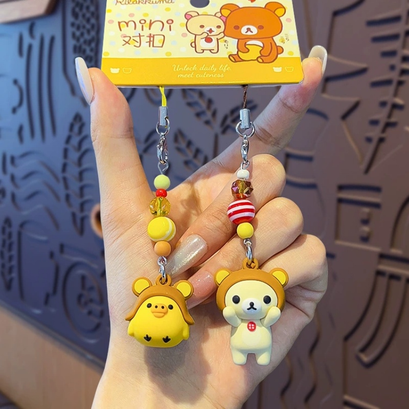 귀여운 리락쿠마 코릴락쿠마 키체인 리본 비즈 펜던트 만 - Carabiner Keychain 리뷰 및 가격