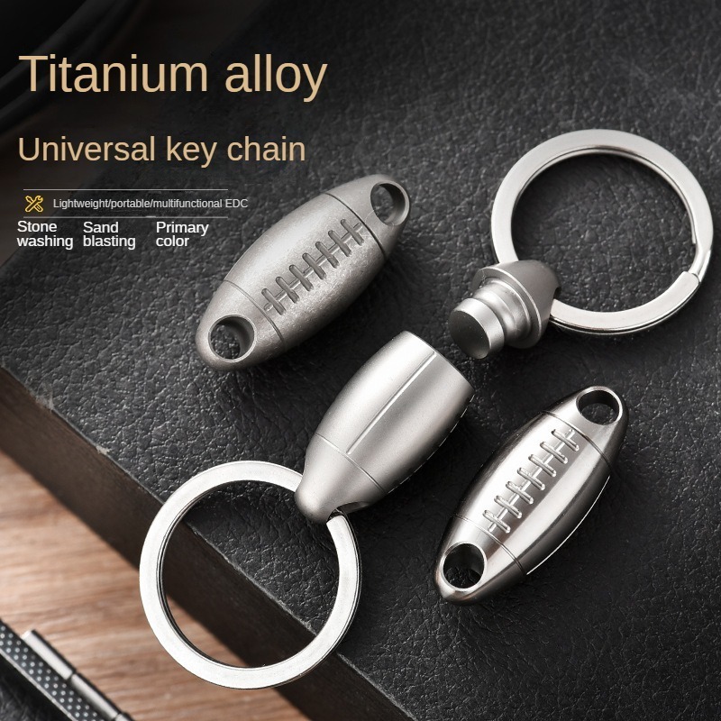 티타늄 럭비 모양 열쇠고리 고경도 경량 휴대용 키링 배 - Edc Carry Accessories 리뷰 및 가격